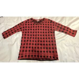Anthropologie Pleione Plaid Top - Made in USA - Size M - Textured Fabric